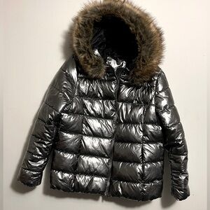 Bellivera Metallic Puffer Coat, Size XL